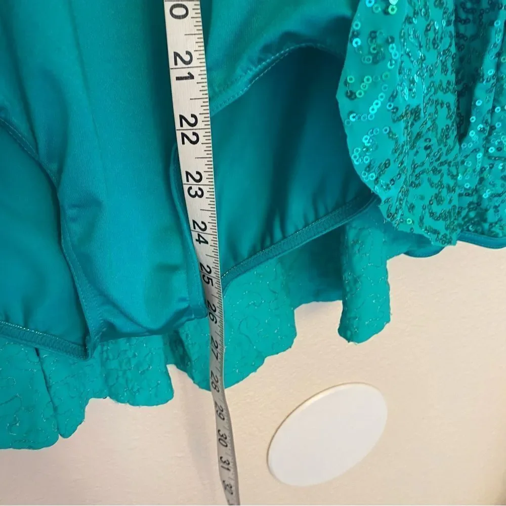 WEISSMAN Elite Dance Costume Kelly green sequin Crazy What Love Can Do 14913 SA